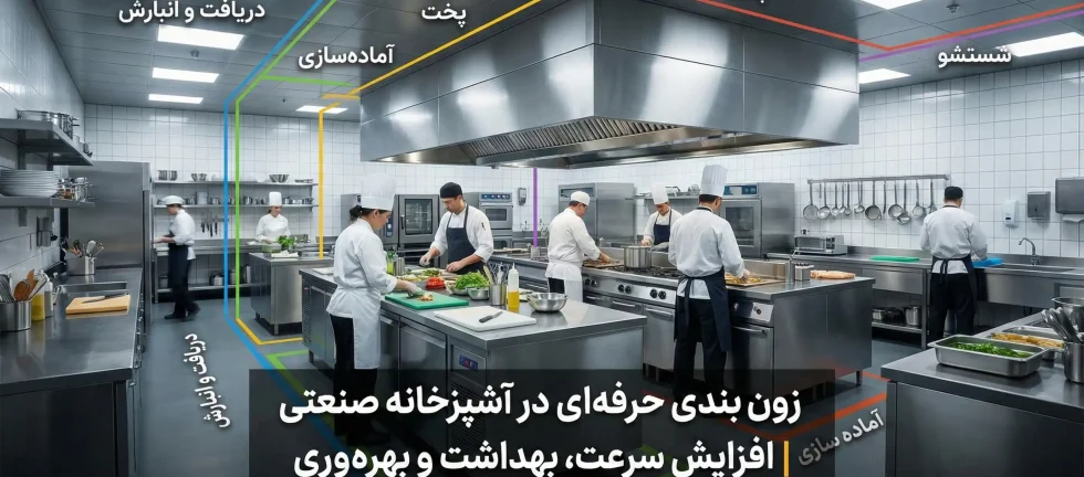 زون‌بندی آشپزخانه صنعتی