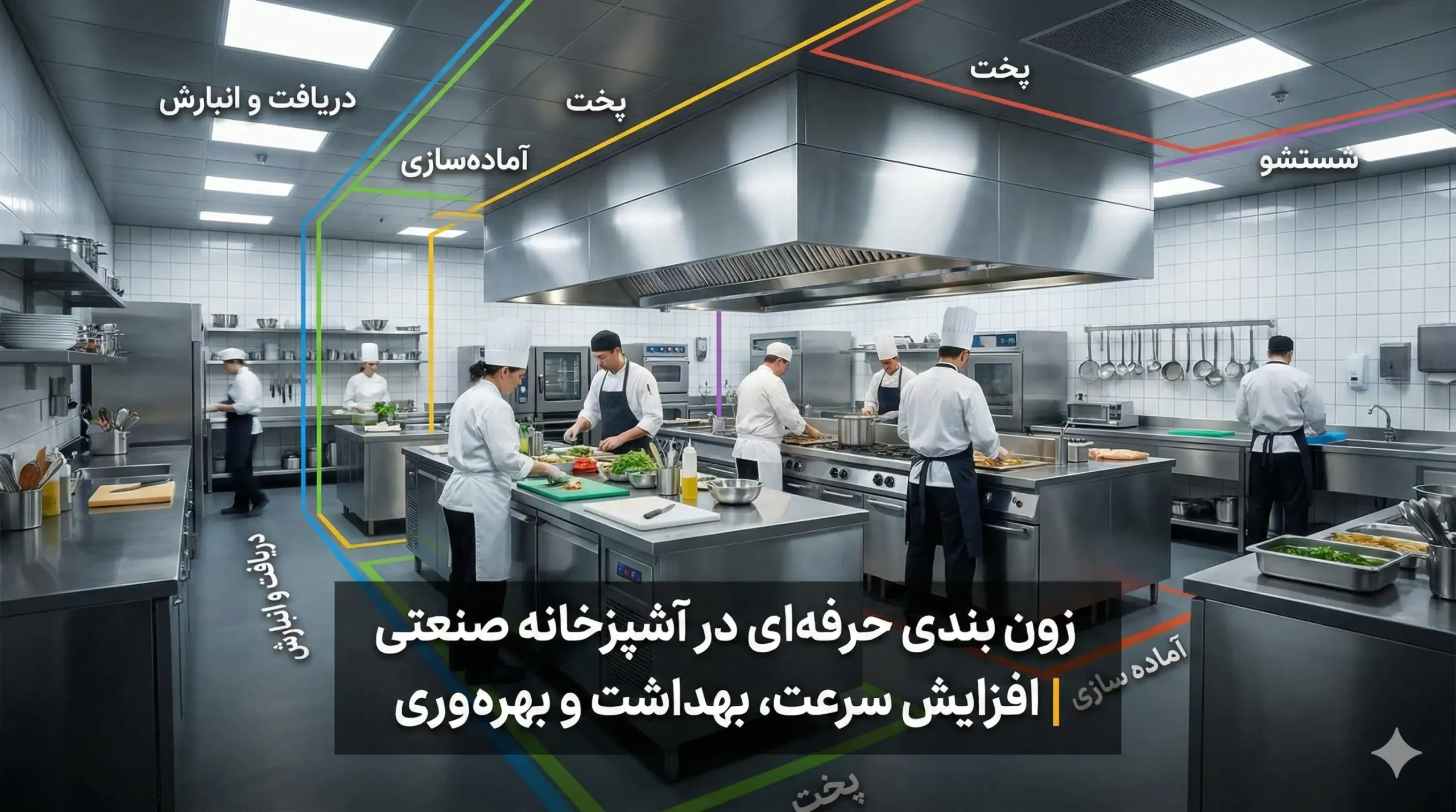 زون‌بندی آشپزخانه صنعتی